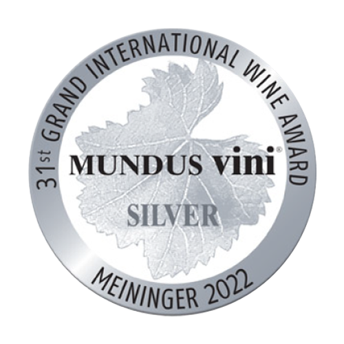 Mundus Vini Silbermedaille mit silbernem Weinblatt